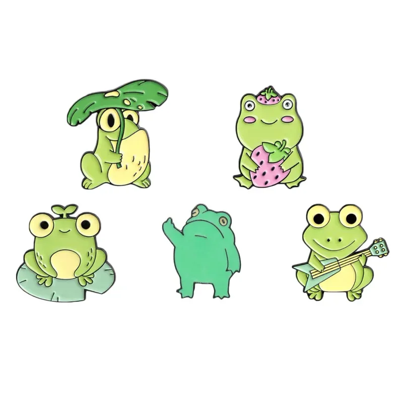 Nette Lustige Vertikale Mittelfinger Frosch Legierung Brosche – Bild 5