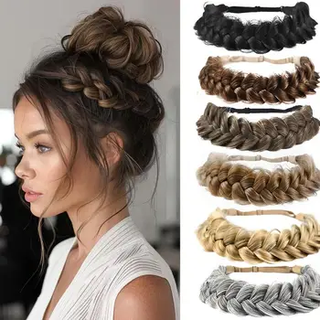 Synthetische Premium verstellbare handgefertigte Perücke geflochtenes elastisches Band Haar Mode Flechten Haar