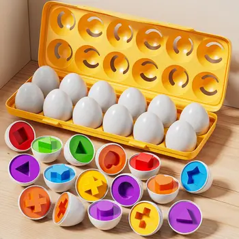 Montessori Lernspielzeug für 1-2-3-Jährige Kinder Oster-Ei Baby Sensorisches Puzzle Intelligente Eier Farben