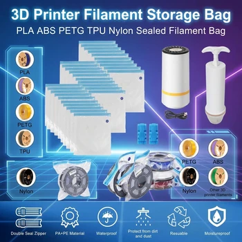 Filament-Aufbewahrungstasche für PLA, ABS, PETG, TPU, Nylon, Versiegelte 3D-Drucker Filament-Tasche, Trockner