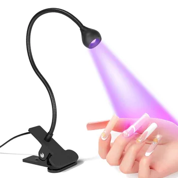 Nageltrockner-Lampe UV-Nagellampe 395nm Wellenlänge Clip-on Tischlampe Mini USB für Gel-Nägel Maniküre Salon