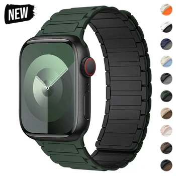 Magnets ch laufe für Apple Uhren armbänder 44mm 40mm 49mm 45mm 41mm 38mm Silikon armband iwatch Serie 9 8 7 6