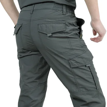 Sommer Lässige Leichte Armee Militär Lange Hosen Männlichen Wasserdichte Quick Dry Cargo Camping Overalls
