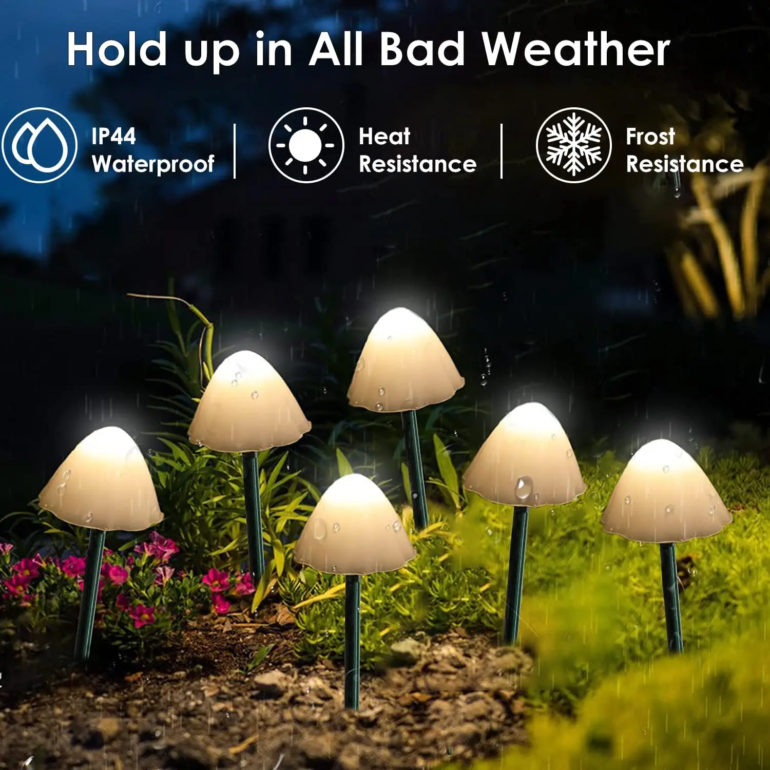10-LED-Solar-Pilzleuchten für den Außenbereich, wasserdicht