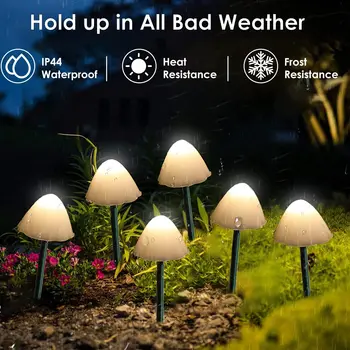 10-LED-Solar-Pilzleuchten für den Außenbereich, wasserdicht, dekorative Straßenlaternen für Rasen, Garten