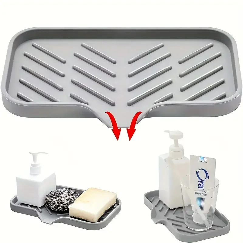 Silikon Wasserhahn Matte Küche Waschbecken Tablett Seife – Bild 4