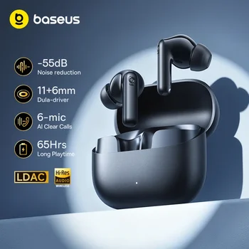 Baseus Bass EP10 Ultra Kabellose Kopfhörer - 55dB Geräuschunterdrückung 65 Std. Lange Wiedergabezeit Bluetooth