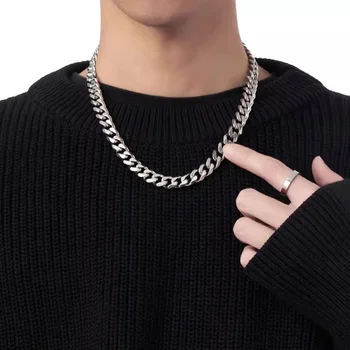 3/5/7mm Edelstahl Cuban Link Kette Klassische Punk Persönlichkeit Schmuck Einfache Mode Hip-hop Paar Halskette
