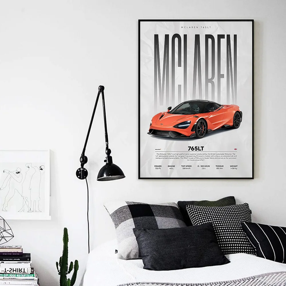 Moderne Berühmte Autos W16 750S Leinwand Malerei Wand Kunst – Bild 4