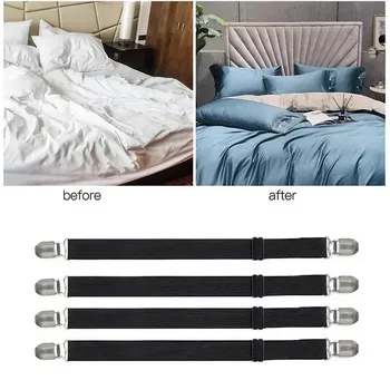 Bettlakenhalter-Clips, Elastische Rutschfeste Befestigungen, Verstellbare Matratzenhalter für Laken