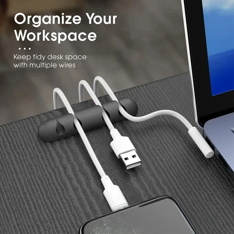 VIKEFON Kabel-Draht-Organizer, Silikon, USB-Kabelaufwicklung – Bild 4