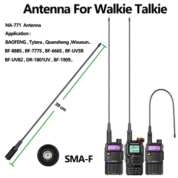 Walkie talkie antenne quan sheng UV-K5 NA-771 SMA-F uhf vhf 136 ~ 174 mhz 400 ~ 470mhz zwei wege raido talki