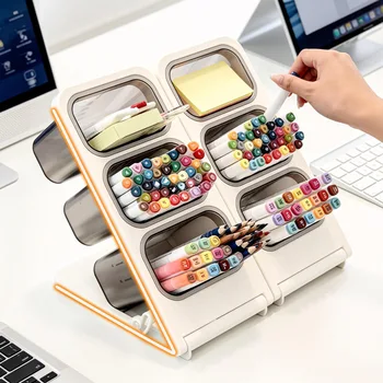 Abnehmbarer Schräg-Einsteck-Stifthalter, Schreibtisch-Stiftebox für Zuhause, Büro-Schreibtisch-Stiftständer