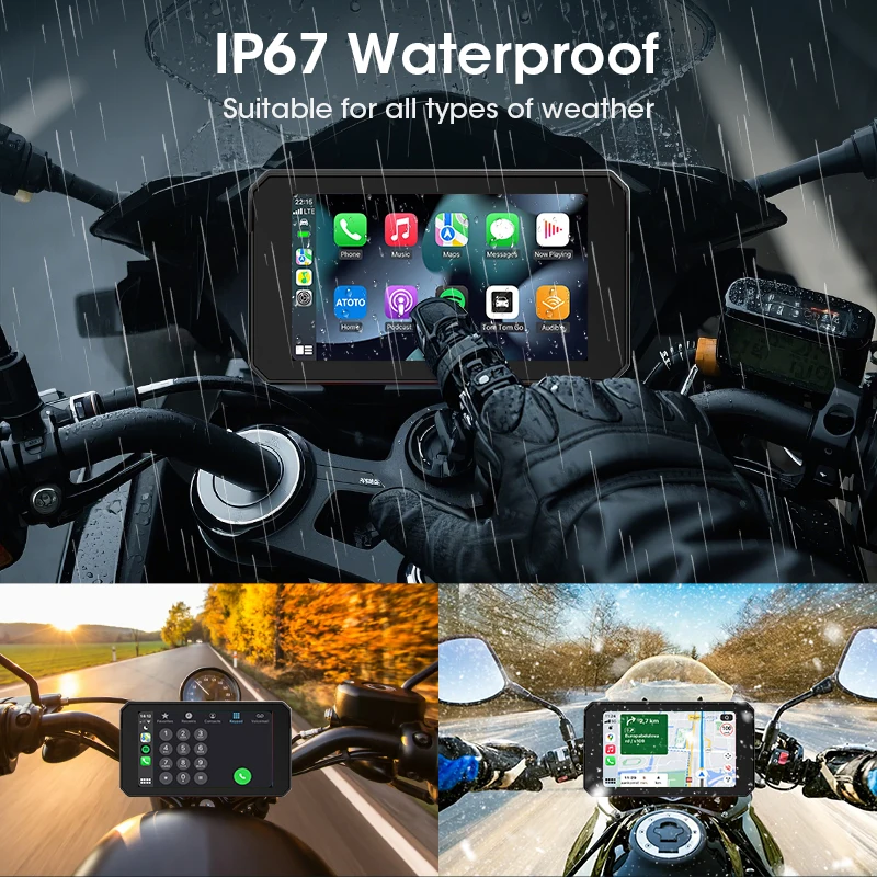 Jansite Dual Bluetooth Motorrad Carplay Bildschirm Navigation – Bild 5