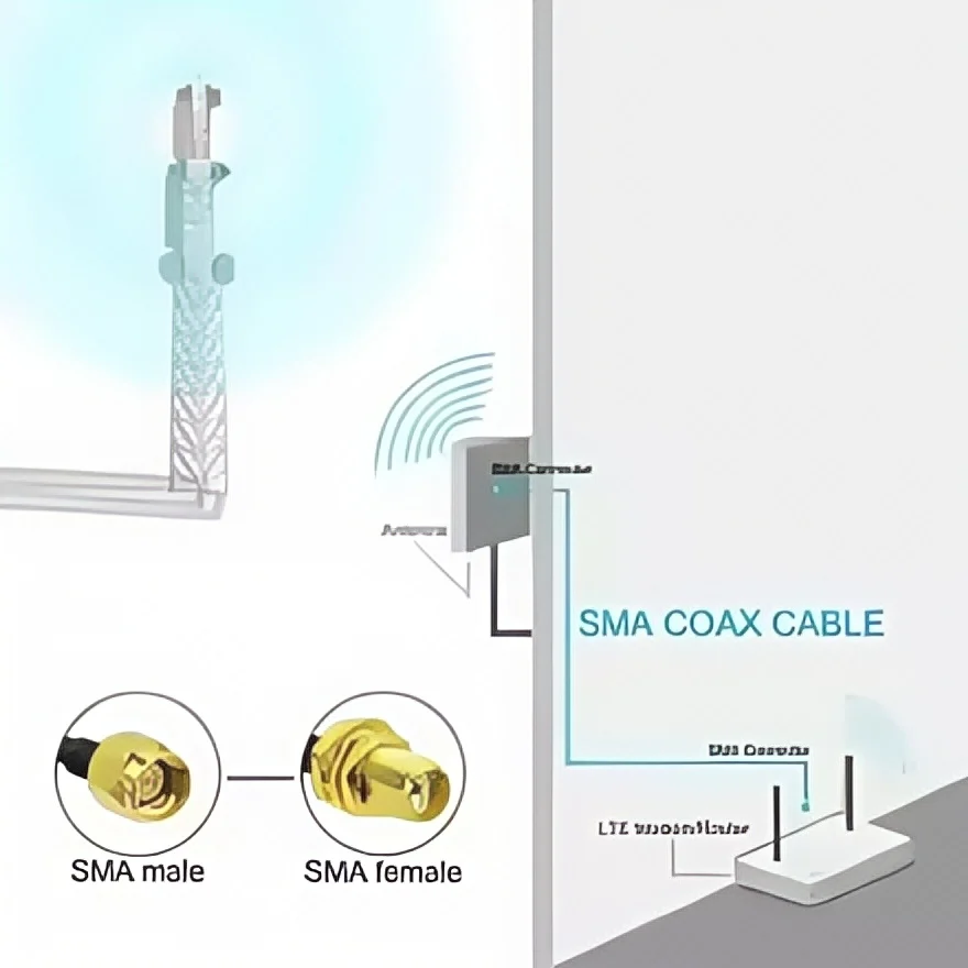 RP-SMA-auf-SMA-Verlängerungskabel – Stecker auf Buchse – Bild 5