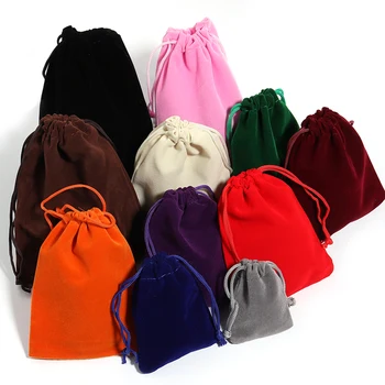 Farbe Samt Kordelzug Tasche Multi-größe Verpackung Beutel für Schmuck Süßigkeiten Lagerung Display Festival