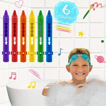 Abwaschbare Badekreide-Set - Bunte, leicht zu reinigende Badewannenmarker für Kleinkinder, Spaßige Dusch-Kunst