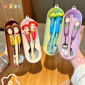 Toy Story 5 Löffel-Gabel-Besteckset Woody Buzz Lightyear Jessie Forky Alien Cartoon-Charakter