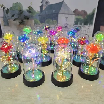 Rosenlicht, schönes, realistisch aussehendes Nachtlicht, Rose, ewige Blume, Partyzubehör, LED-Simulation