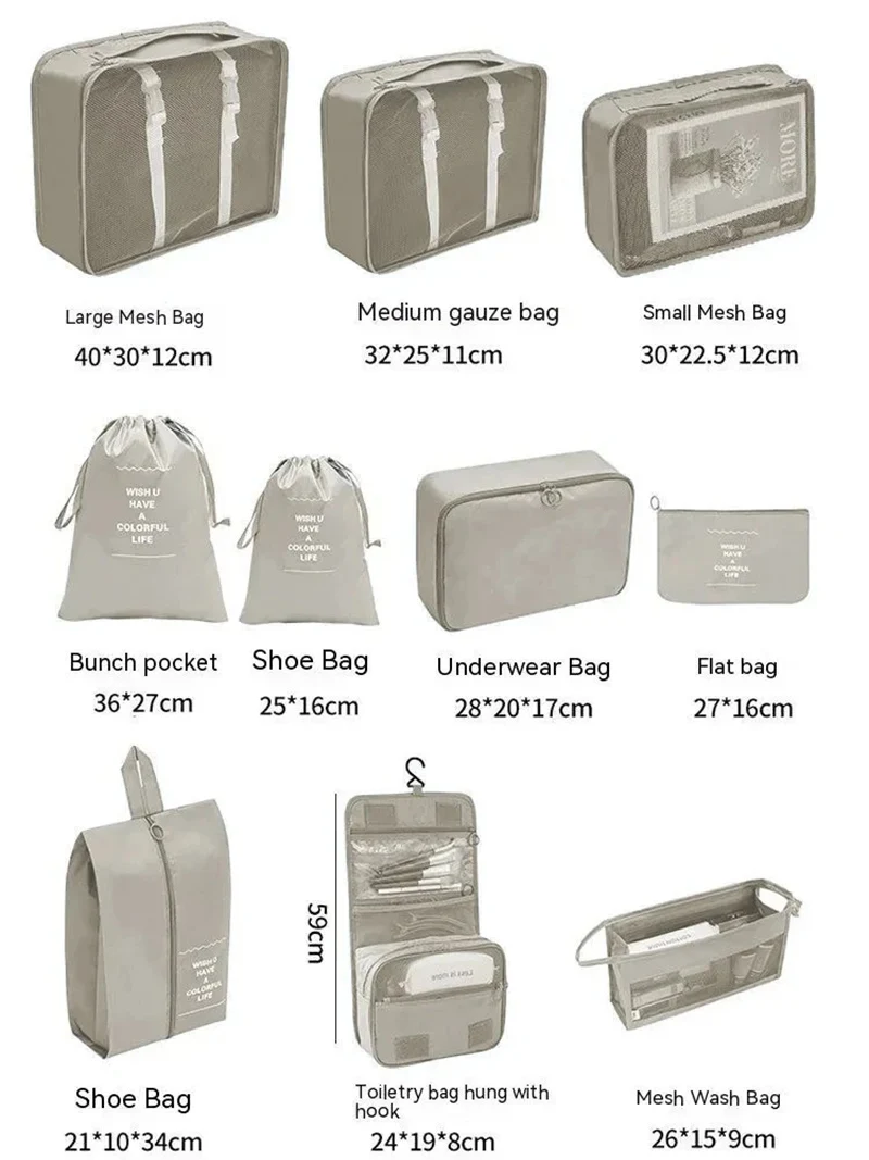 7/10 Teile/satz Reise Veranstalter Lagerung Taschen Koffer – Bild 3