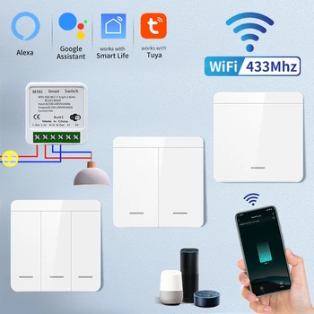 Tuya Smart WiFi Schalter Für Beleuchtung RF 433MHz Drahtlose Schalter Smart Leben APP Voice Control Arbeit