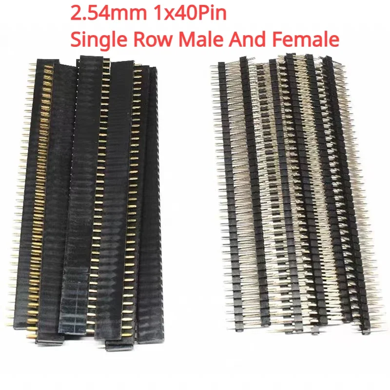 10Pcs 2,54mm 40Pin 1x40Pin Einreihige Männliche Und Weibliche