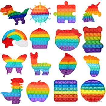 Sensorische Spielzeuge Regenbogen Dinosaurier Zappeln Spielzeug Kinder Push Seine Kawaii Autismus braucht