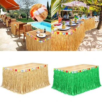 Hawaiianischer Stroh-Tischrock, tropischer Luau-Gras-Tischrock, hawaiianischer Meer, Strand, Hula