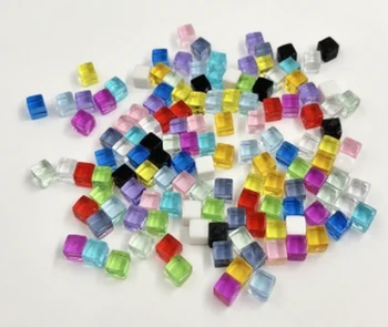 Würfel Bunte Kristallklare Farbe Würfel 8mm Transparente Quadratische Ecke Set Für Brettspiel (100 Stück)
