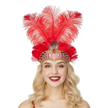 Buntes Feder-Kopfschmuck Brasilianisches Karneval Bühnenauftritt Showgirl Stirnband Dekoratives Haarband