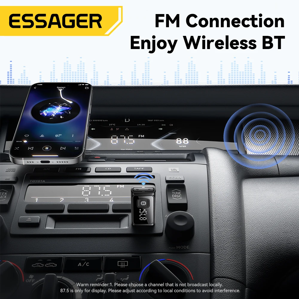 ESSAGER Bluetooth 5.4 Auto-Adapter, kabelloser – Bild 2