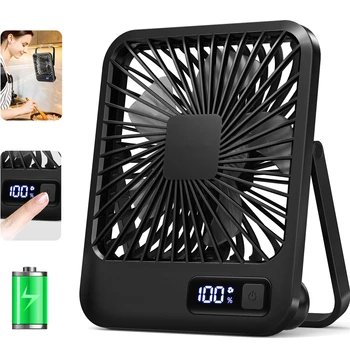 Schreibtischventilator, tragbarer wiederaufladbarer USB-Ventilator, 180° ° Neigbarer, zusammenklappbarer