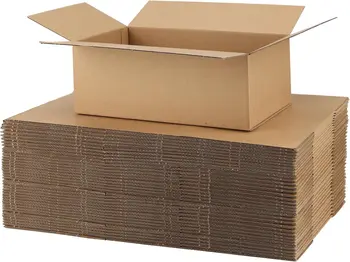Transportboxen für kleine Unternehmen. 15 gewellte Kartons werden zum Transport, Verpacken und Versand