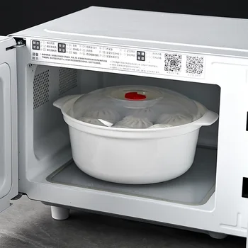 Mikrowellen-Spezialbox Beheizter Suppentopf Reis-Dampfgarer Heiße Gedämpfte Brötchen mit Deckel