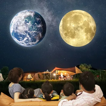 USB-Deckenleuchte mit Mond- und Erdprojektion, Atmosphärenlicht, Sternenhimmel-Lampe, Nachtlicht, Romantische