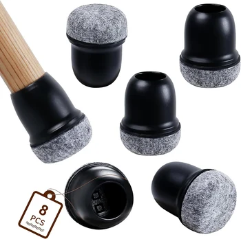 Stuhlbein-Bodenschoner, Filz-Fußabdeckung, Silikon, diagonal, mit dicken Wickel-Filzpolstern, Möbel