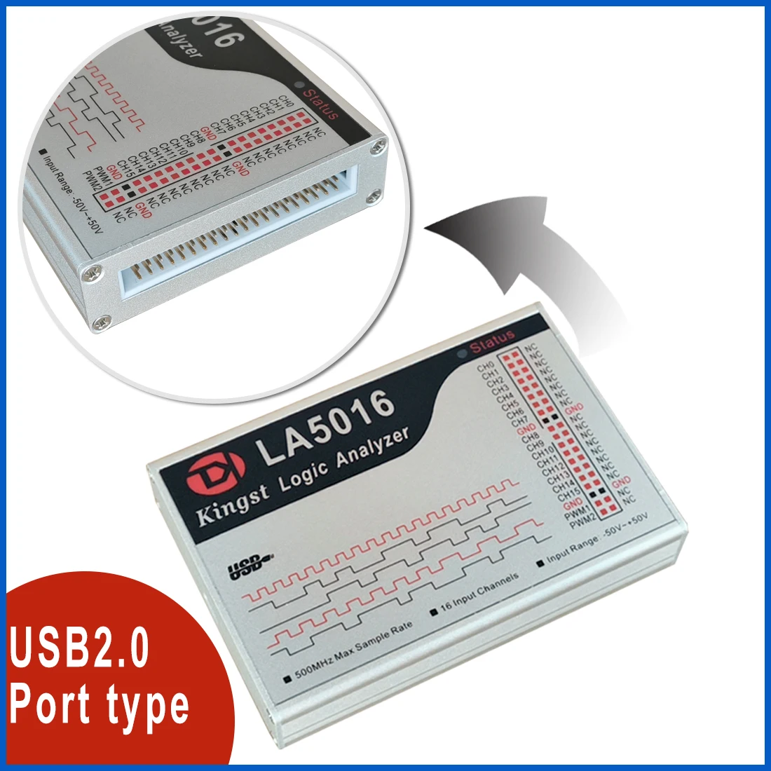 Kingst LA5016 USB Logic Analyzer 500M max probe rate,16 – Bild 3