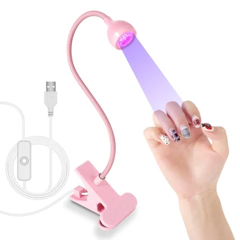 Nagel-LED-UV-Lampe zum Trocknen von Gelnägeln, Nagellack, zum Aufstecken, flexibler Schreibtisch, Mini