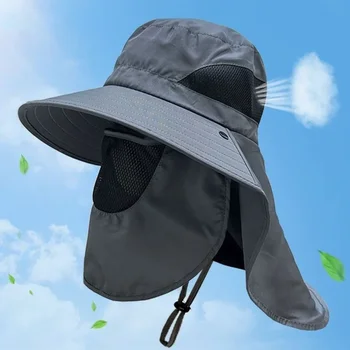 Sommer Sonnenhüte UV-Schutz Outdoor Jagd Angeln Kappe für Männer Frauen Wandern Camping Visier Eimer Hut Hals