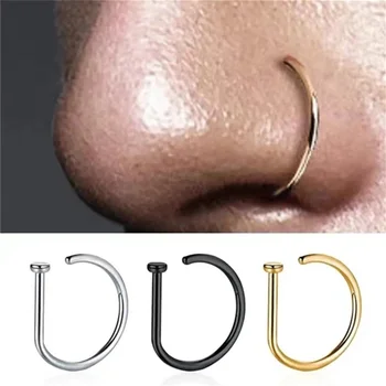 Frauen Männer Gefälschte Piercing Nase Ring Ohrringe Mode punk Nicht Piercing Nase Clip Edelstahl Perforation