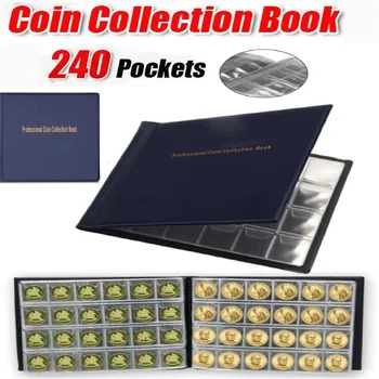 240 Taschen Münzsammelhalter PVC Penny Album Geschenke Münzsammelalbum 10 Seiten Münzsammelbuch für Sammler