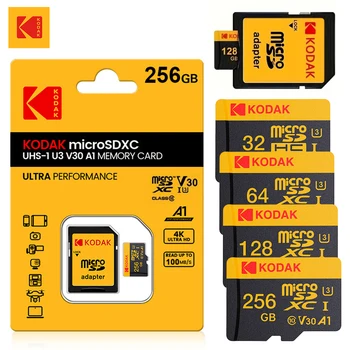 KODAK 100% Micro SD Karte 16GB 32GB 64GB 128GB 256GB Microsd Speicherkarte Klasse 10 SDXC U3 4K TF Karte