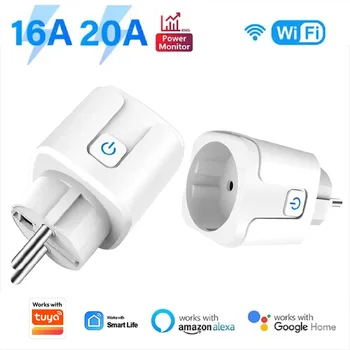 Tuya WiFi Smart Plug EU 20A Smart Steckdose Ohne Power Monitor Timing Sprachsteuerung Funktioniert Mit Alexa