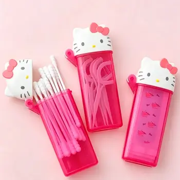 Sanrio Hello Kitty Aufbewahrungsbox Kawaii Anime My Melody Zahnstocher Kosmetik-Wattestäbchen Aufbewahrungsbox