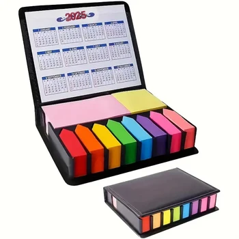 Bunter praktischer Aufkleber, Organisation, mehrfarbige Aufkleber, Set aus Leder, Verpackungsbox, Kalender