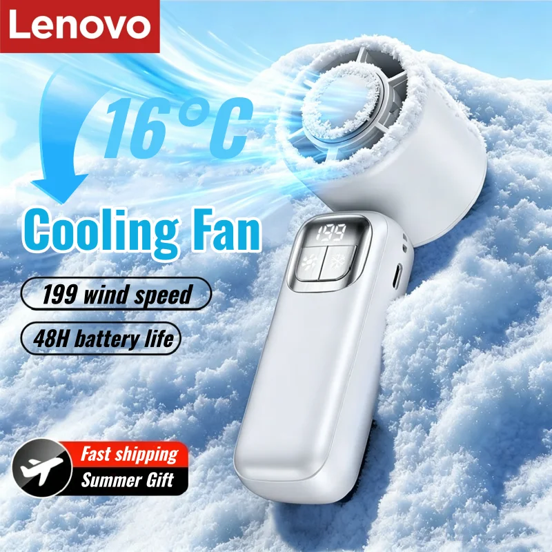 Lenovo Handventilator, Kühlung, Eiskühler, wiederaufladbar – Bild 2
