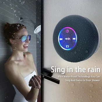Tragbare Bluetooth Audio IPX4 wasserdichte LED-Leuchten Badezimmer im Freien großen Saugnapf kann Wand