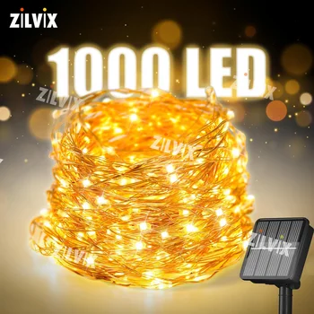 Ultra Lange 1000LED Solar String Fairy Licht Outdoor Kupfer Wasserdicht Weihnachten Girlande Dekoration Garten