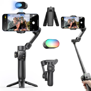 AOCHUAN Handheld Gimbal Stabilisator 3-Achsen Smart V8 Für Telefon mit Verlängerung Stange Stativ Gesicht