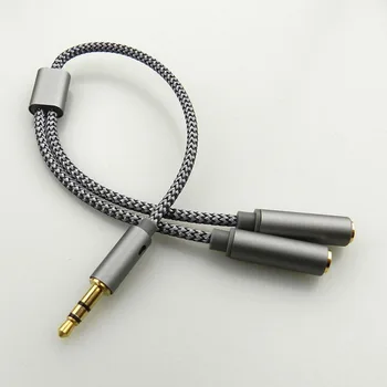 3,5-mm-Audio-Splitter, 1 Stecker auf 2 Buchsen, Stereo-Adapter, Dual-Kopfhörer-Kopfhörer-Sharing-Anschluss